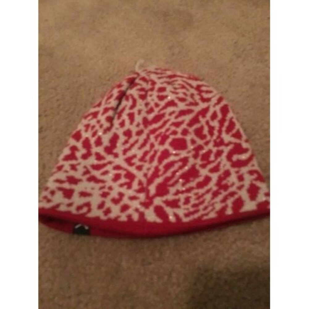 Air Jordan Jumpman Youth Boys Red Leopard Print Hat Beanie Toboggan Reversible